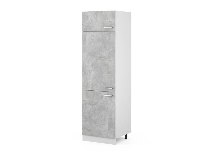Vicco Hochschrank R-Line Beton 60 cm mit Türen, Grau, Holzwerkstoff, 4 Fächer, Rechteckig, 60x207x57.2 cm, Waschküche, Mehrzweckschrank