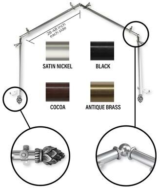InStyleDesign Lotus 4-Sided Bay Window Curtain Rod