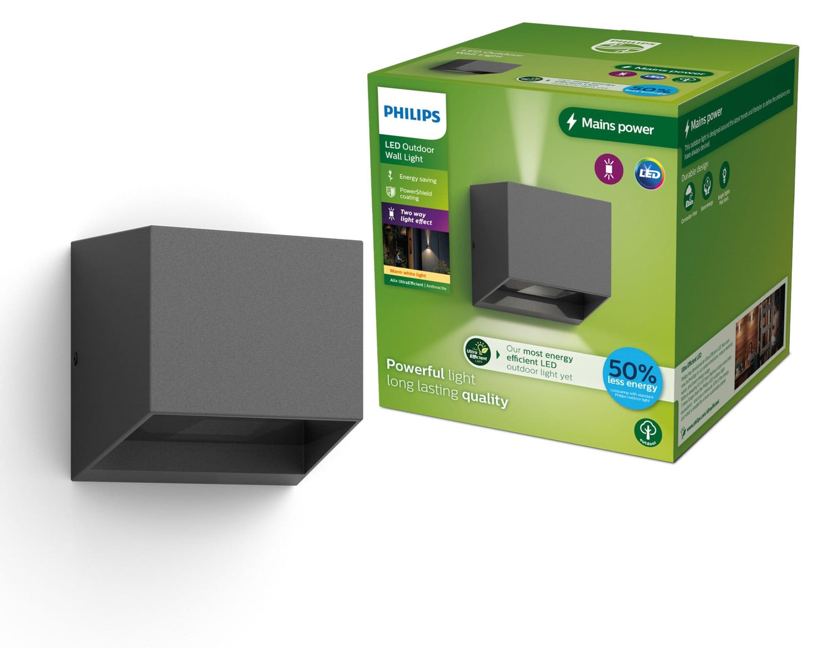 Philips LED Wandlamp voor de Tuin Vierkant