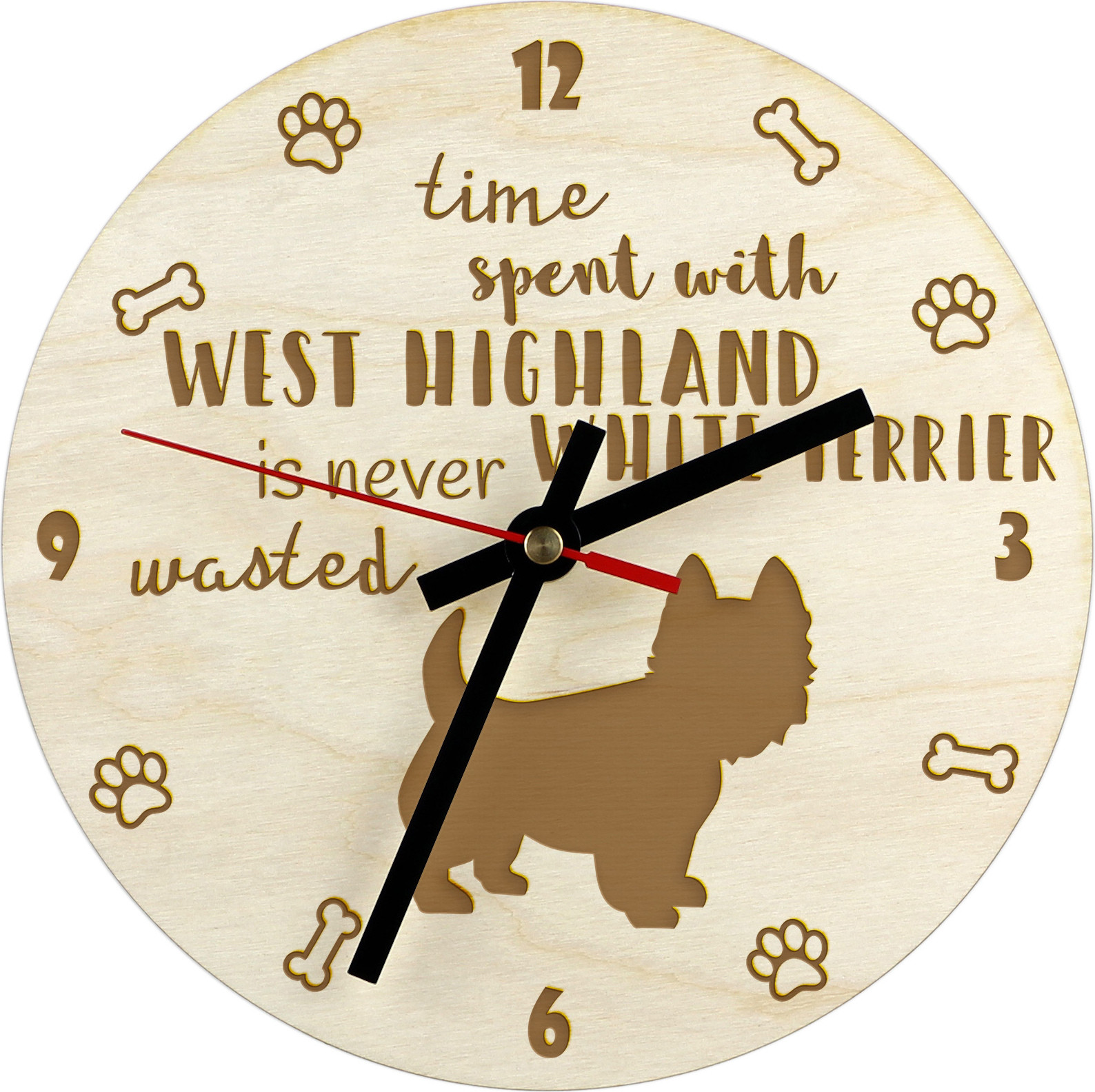Art-Dog Wandklok West Highland White Terrier