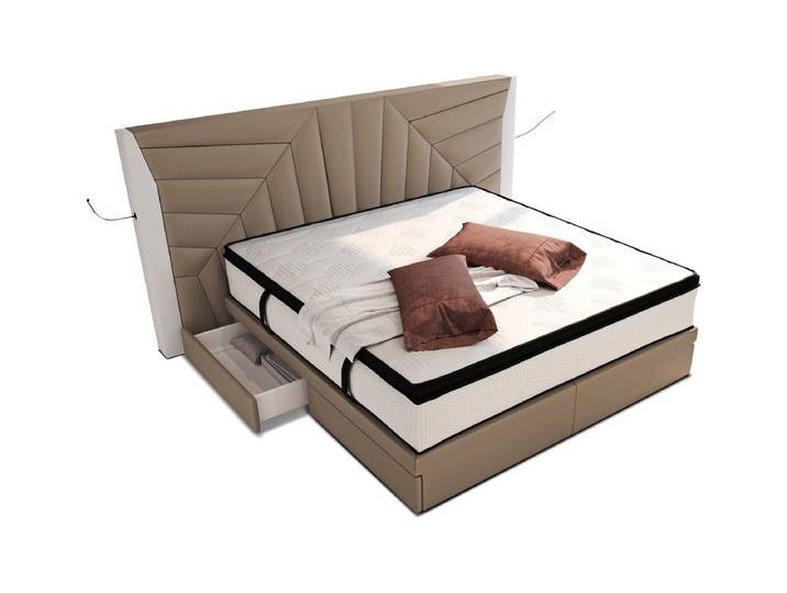 Sofa Dreams Boxspringbett Monaco Microfaser Mineva, mit Topper, Schubladen, USB-Anschlüssen und LED-Beleuchtung
