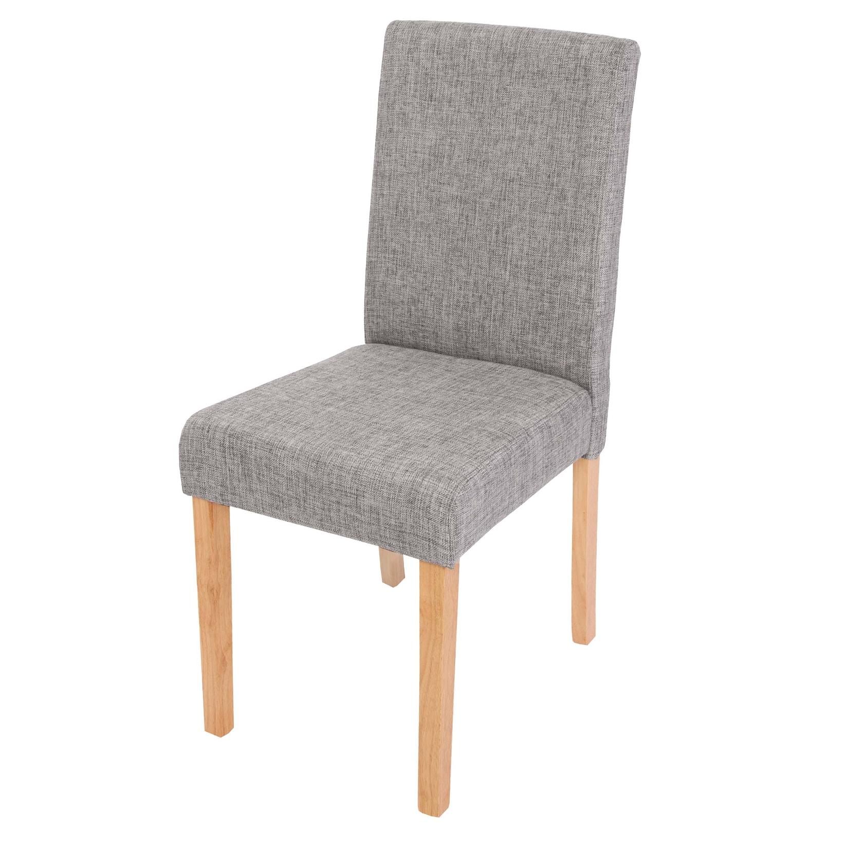 Esszimmerstuhl Littau, Küchenstuhl Stuhl, Stoff/Textil ~ grau, helle Beine