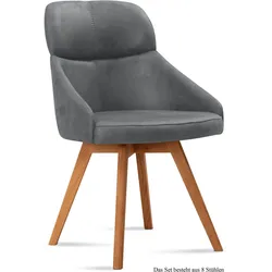 ESSZIMMERSTUHL (8er-Set) Donna 52x82x63 Eiche geölt/Grau