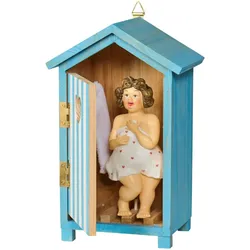 IB Laursen Dekofigur Badehaus Maritim, Dame, hellblau, 11,5 x 9,5 x 20 cm