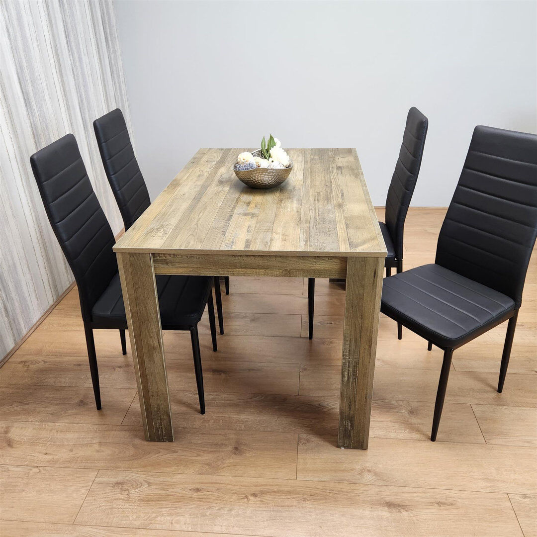 17 Stories Rionach 4 -Person Dining Set Tan 4