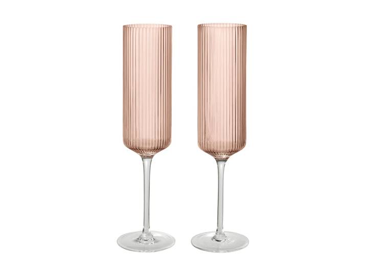 Ferm Living Flûtes à champagne Ripple 15 cl, 2 pièces Blush