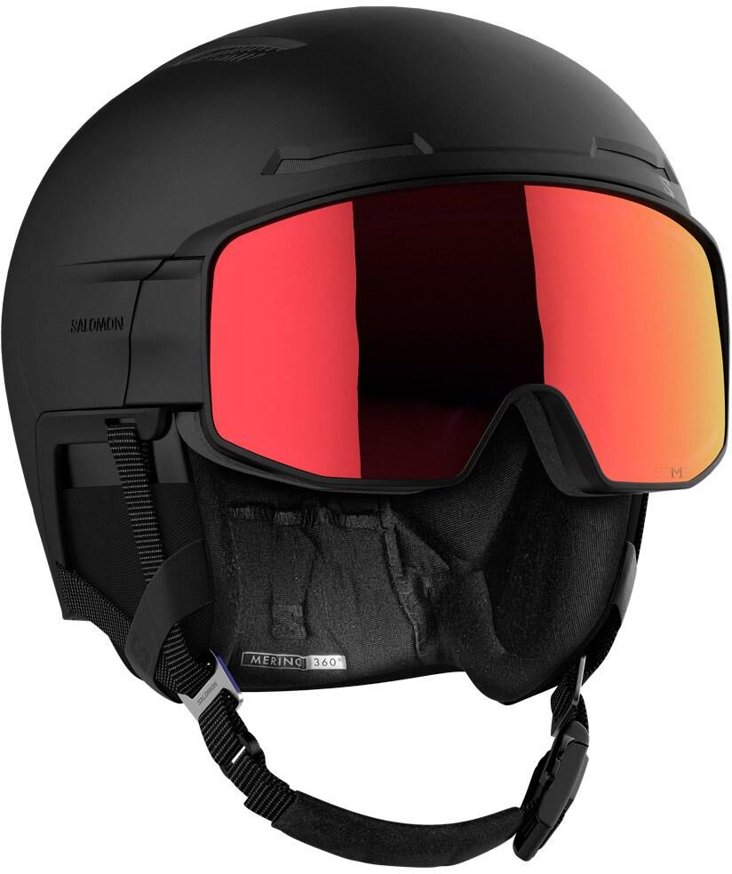 Salomon  - Driver Prime Sigma Plus Black Poppy Red + Ice Blue - S - Casque de ski avec visière