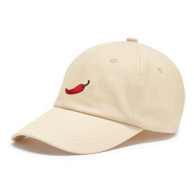 Schirmmütze LSCN BY LASCANA "Cap, Sommermütze, Basecap, Kopfbedeckung", Damen, beige, Stoff, Baumwolle, unifarben mit Farbeinsatz, Mützen, mit modischer Stickerei VEGAN