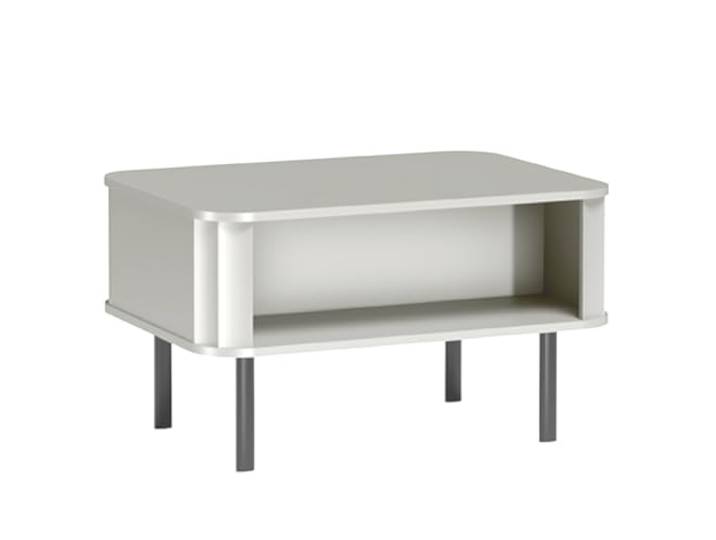 Komodee Kaffeetisch SECHELT - Weiß - Eingebaute Ablage - Metallbeine - 92 x 40 x 67 cm