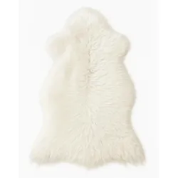 SCHAFFELL Natur Lammfell Weich Flauschig Wohnteppich, Weiß, ca. 130 cm