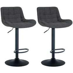 CLP 2er Set Barhocker Tover Stoff   Farbe: schwarz, Material: Stoff