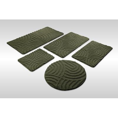 Badematte WECON HOME "Fiete", grün (kiefern grün), H:25mm, Polyester, Badematten, Badematte, Badteppich, Hoch-Tief-Effekt, weich, rutschhemmend, waschbar, getuftet