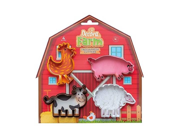 Decora 0255040 uitsteekvormen, boerderij, kunststof, 4 stuks