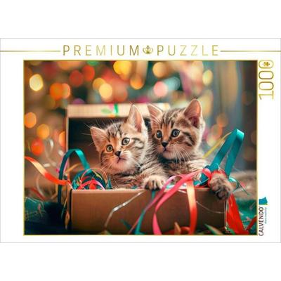 CALVENDO Puzzle Katzenbabys - Gemeinsam im bunten Abenteuerland | 1000 Teile Lege-Größe 64x48cm Foto-Puzzle für glückliche Stunden, von , Calvendo