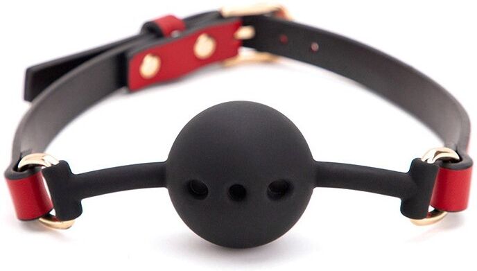 LuxuryFantasy Bâillon Boule Liny Thin Noir-Rouge