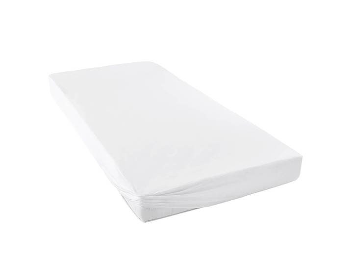 Wasserdichtes Jersey-Spannbetttuch Max 200 x 200cm Weiß/Weiß