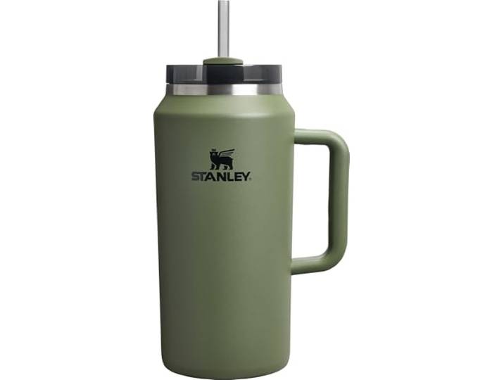 Stanley Quencher H2.O FlowState™ Trinkglas, getrocknetes Kiefernholz, 1,8 l Griff und Strohhalm, Deckel mit 3 Positionen, großes Fassungsvermögen für Reisen und Sport, isolierter Edelstahlbecher