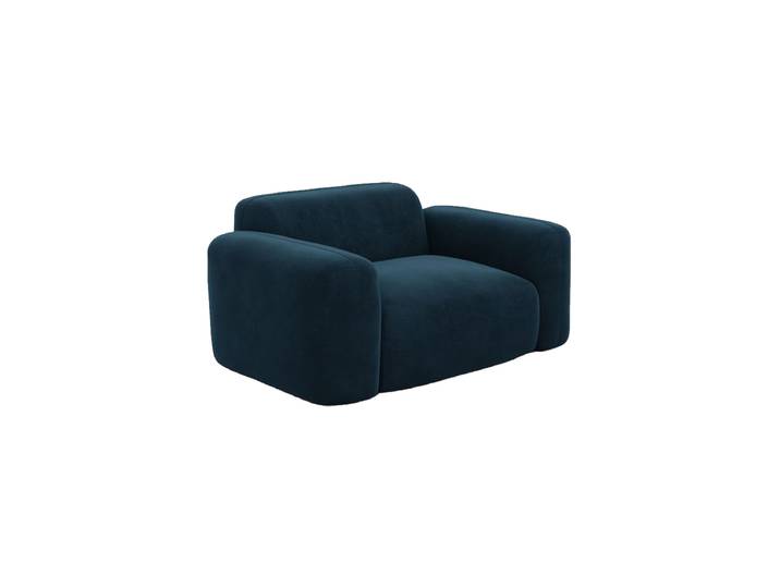 Design Loungesessel „Aras“ mit Samtbezug Samtbezug Königsblau BLOOMINGLOFT Collection