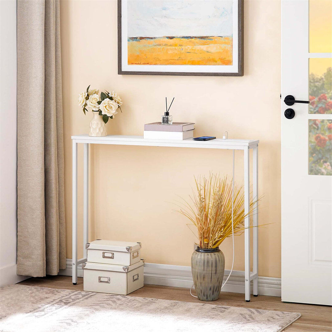 Borough Wharf Annam 100 cm W Console Table White/White