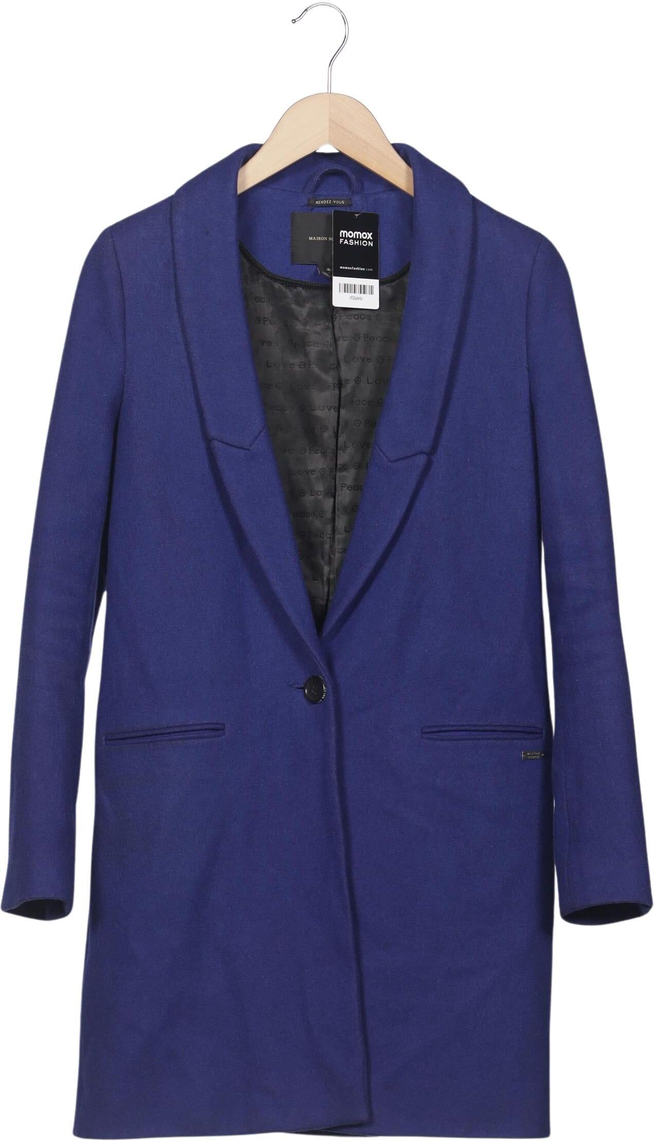 Maison Scotch Damen Mantel, Blau, Gr. EU 36 (Maison Scotch 1), Wolle / Viskose / Synthetik - Second Hand