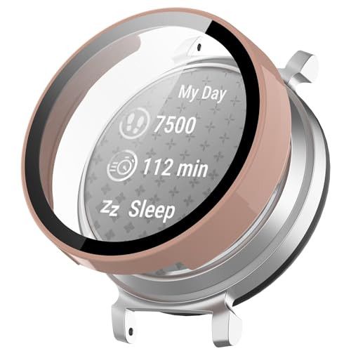 Wigento Beschermhoes voor Garmin Lily 2 met Hardglas, Roze