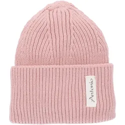 Antonio Winter Strickmütze Beanie mit Umschlag - rosé