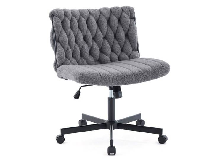 LUNSY - Chaise de Bureau - Fauteuil De Bureau Moderne avec roulettes - pivotant 360° - Siège Extra Large - Gris