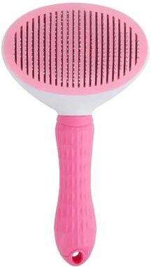 Inspire Select Self Cleaning Pet Grooming Brush & Dematting Comb Professional Hair Remover For Dogs & Cats pink