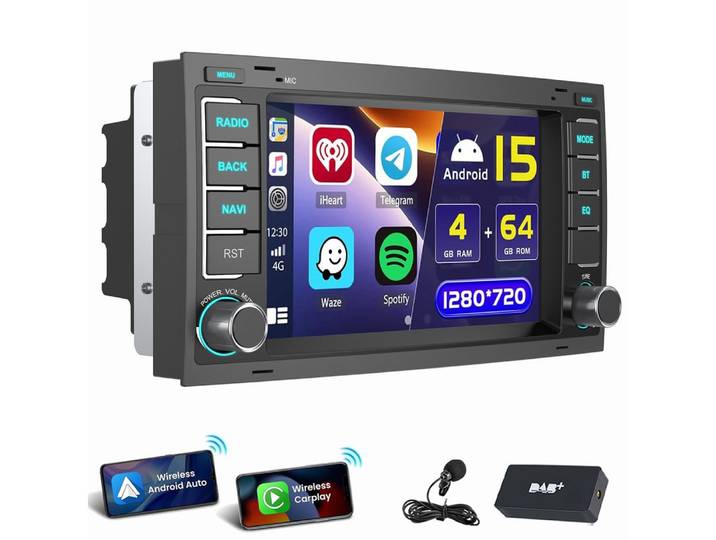 ESSGOO Für VW T5 Multivan Transporter Touareg Autoradio Android 15 Autoradio (RDS, Digitalradio (DAB), FM)