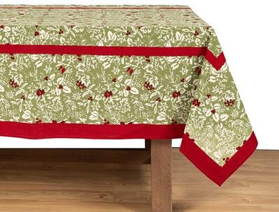 "Couleur Nature Baies de houx Tablecloth - Red & Green - 59"" x 59"""