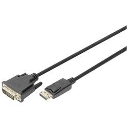 Digitus DVI / DisplayPort Anschlusskabel DisplayPort Stecker 3.00 m Schwarz DB-340301-030-S doppelt geschirmt, Geschirmt DisplayPort-Kabel
