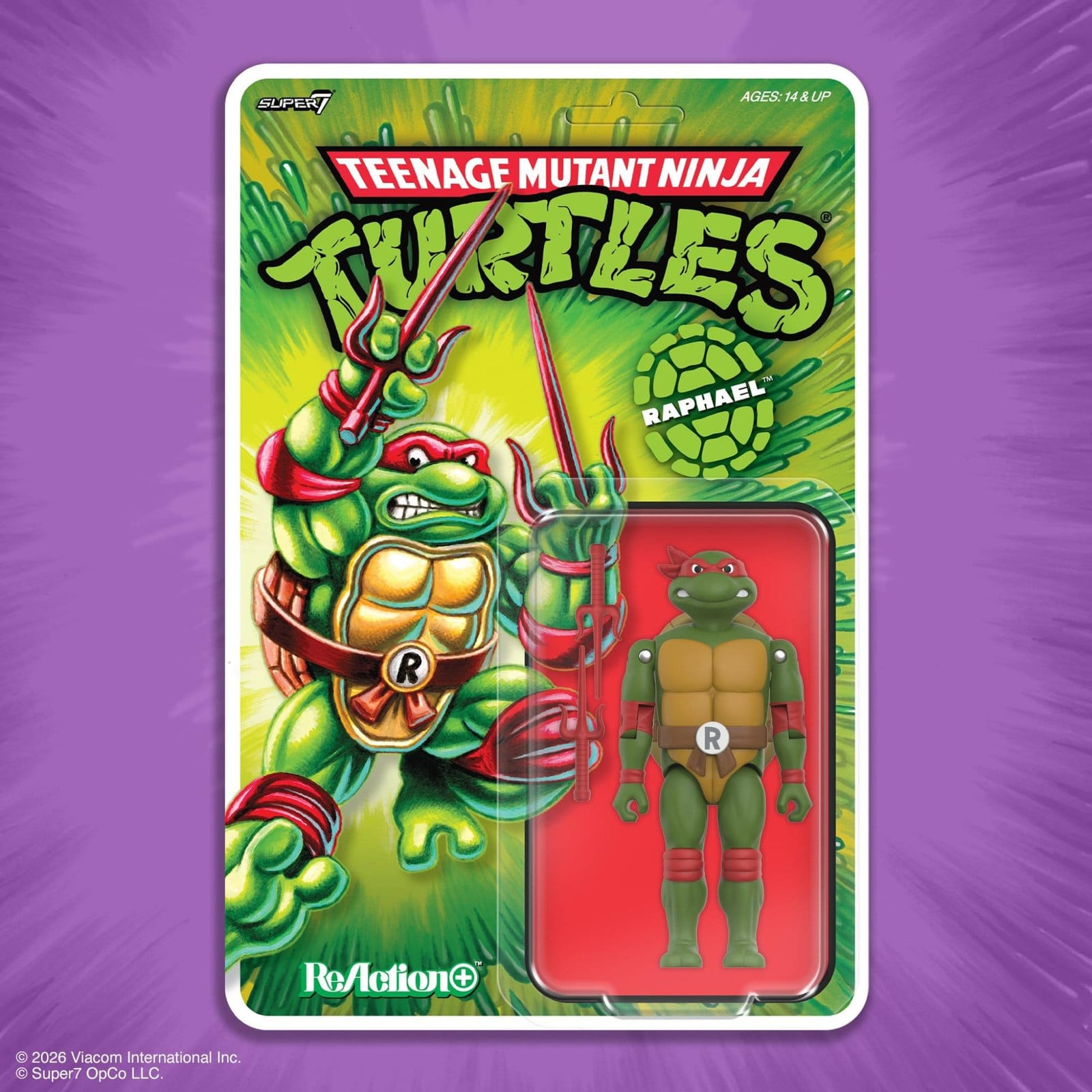 Super7 Teenage Mutant Ninja Turtles ReAction+ Raphael actiefiguur
