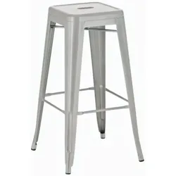 CLP Barhocker Joshua I Stapelbarer Tresenhocker aus Metall I Barstuhl mit Fußstütze I Sitzhöhe 76 cm I Stapelhocker