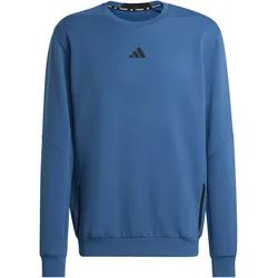 adidas D4T CREW atmungsaktives Herren Sweatshirt / Trainingspullover mit Rundhalsausschnitt blau - XL