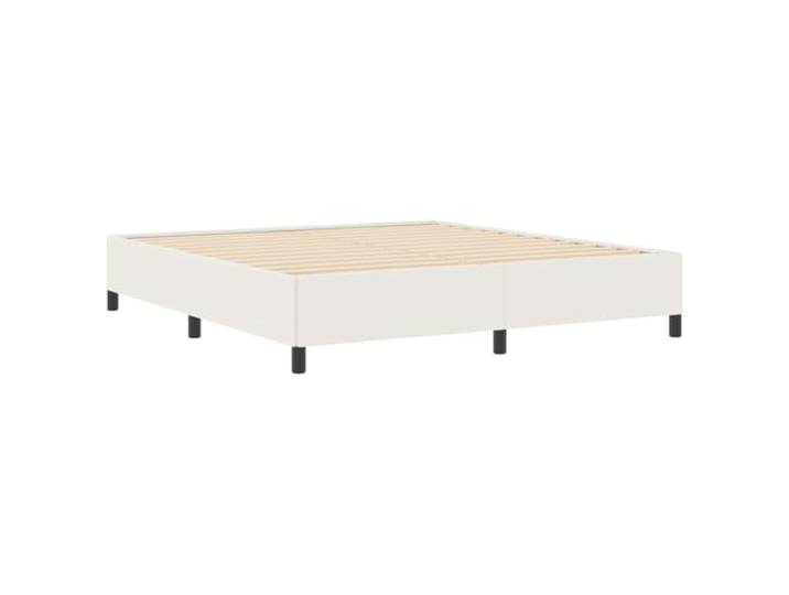 KTHLBRH Boxspringbett creme 200 x 200 cm Stoff Cords Massives Kiefernholz, Lattenrost, schwarze Kunststoffbeine, Tragkraft 280 kg