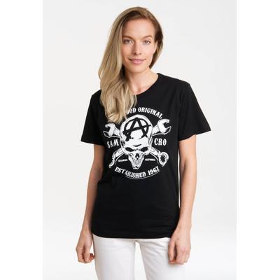 T-Shirt LOGOSHIRT "Sons Of Anarchy - SAMCRO", Damen, Gr. XS, schwarz, 100% Baumwolle, bedruckt, normal, Rundhals, Shirts T-Shirt, mit lizenziertem Print