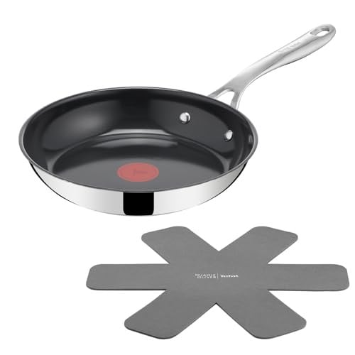 Jamie Oliver by Tefal Direct Cook koekenpan 28 cm, roestvrij staal met keramische antiaanbaklaag en panbeschermer, H8802S34