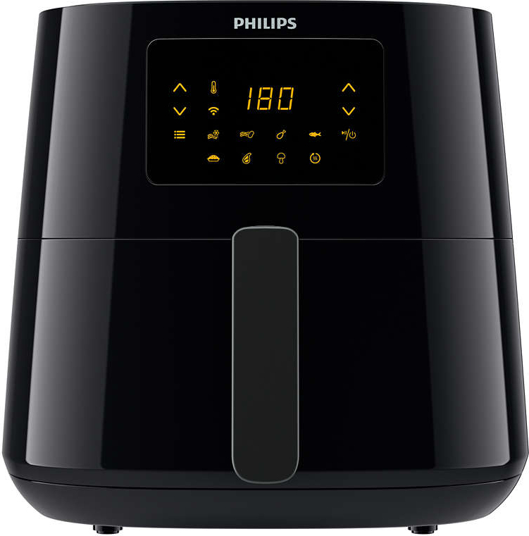 Philips Essential Rapid Air Technologie, 1,2 kg, 6,2 l, schwarz, Airfryer XL, Heißluftfritteuse, 6,2 l, 1,2 kg, Rapid Air, Einzelbild, Schwarz, Silber