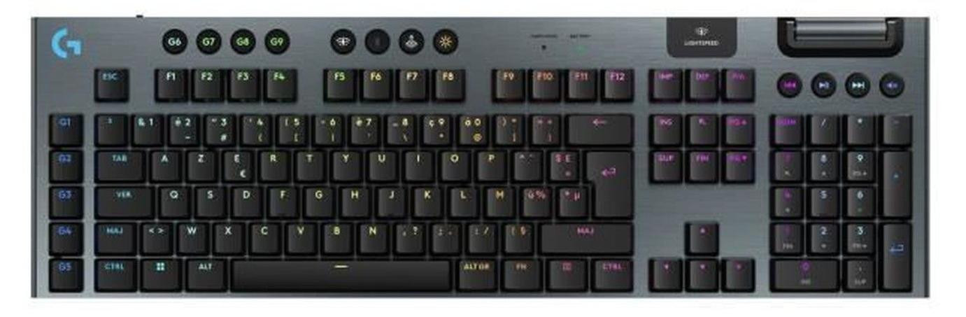 Logitech G G915 X LIGHTSPEED Mechanisch Gamingtoetsenbord met LED-verlichting, AZERTY, Zwart