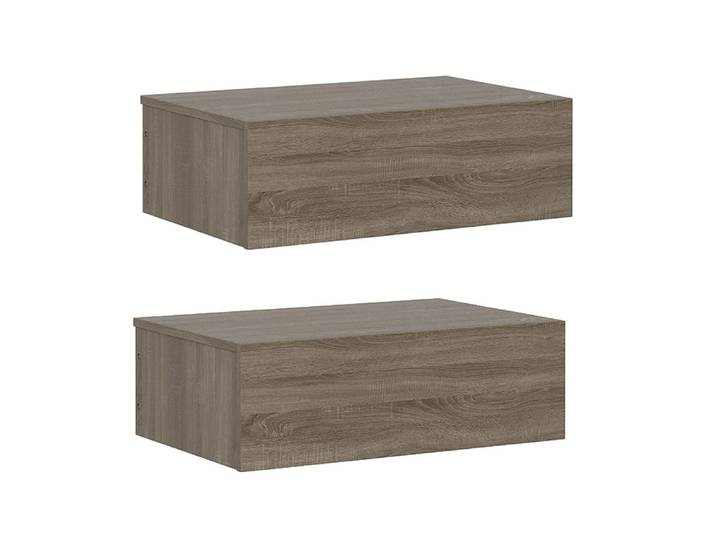 Wandregal mit Schublade OTIS 2er Set dunkelbraun