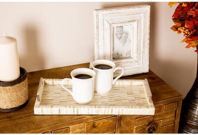 Studio 350 Brown Animal bone Coastal Tray (Set of 3) - 20 x 12 x 2