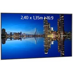 KIMEX - Rahmenleinwand 2,40 x 1,35m - Format 16:9 - Extra schmaler Rahmen