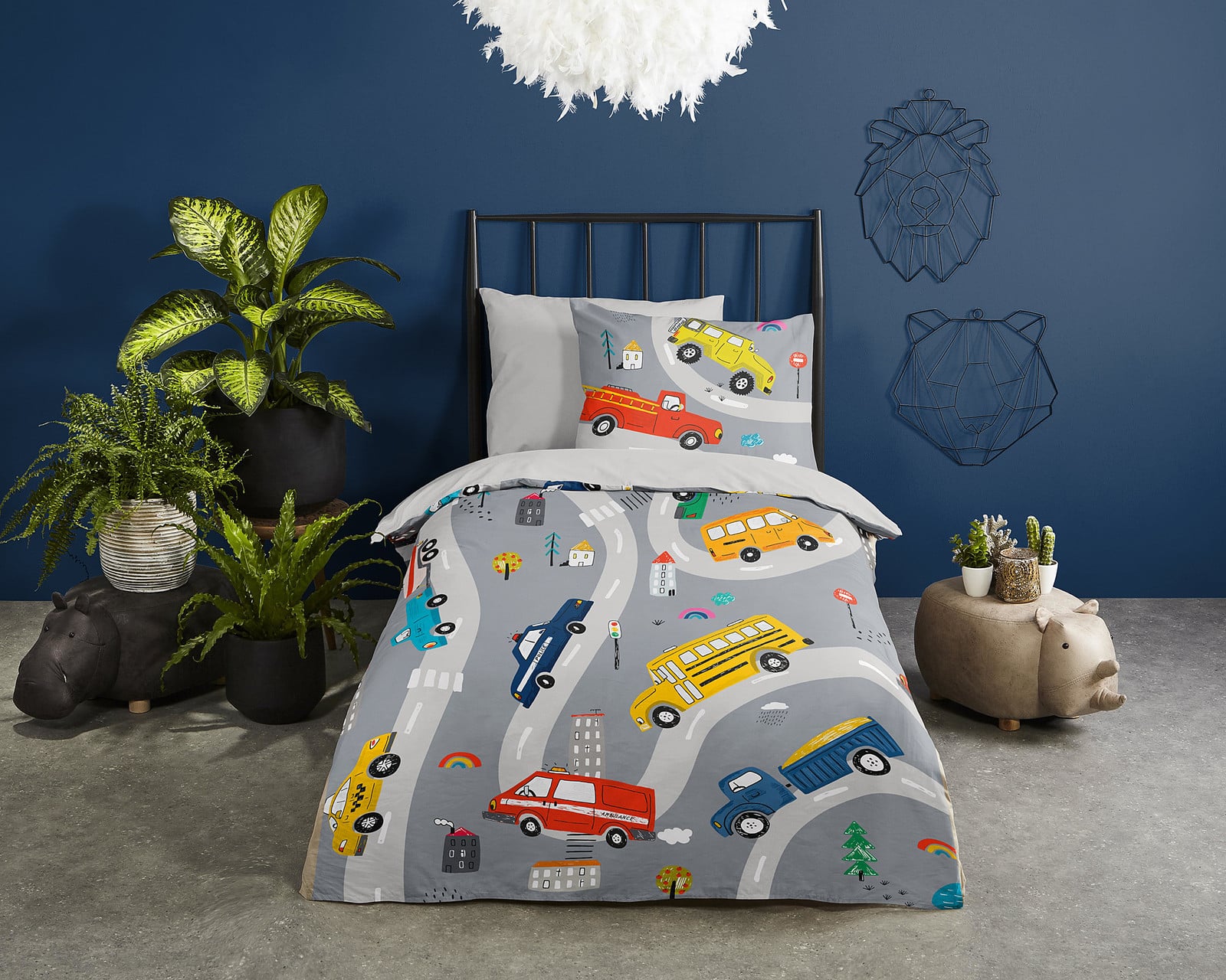 Pure Kinderdekbedovertrek Voyage Grijs Microvezel 140 x 200 cm