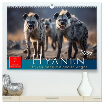 Hyänen - Afrikas geheimnisvolle Jäger (hochwertiger Premium Wandkalender 2027 DIN A2 quer), Kunstdruck in Hochglanz