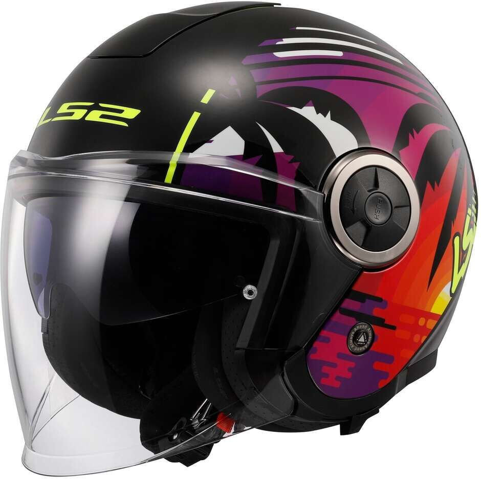Casco Moto Jet Ls2 OF620 CLASSY PALM Nero taglia L