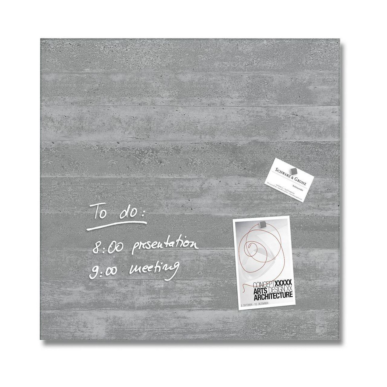 SIGEL Glas-Magnettafel artverum 48,0 x 48,0 cm Design Sichtbeton