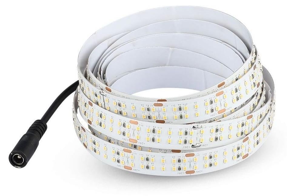 V-TAC VT-2216 LED-strip SMD2216, 24V, 5 meter, warm wit 3000K, CRI >95, IP20