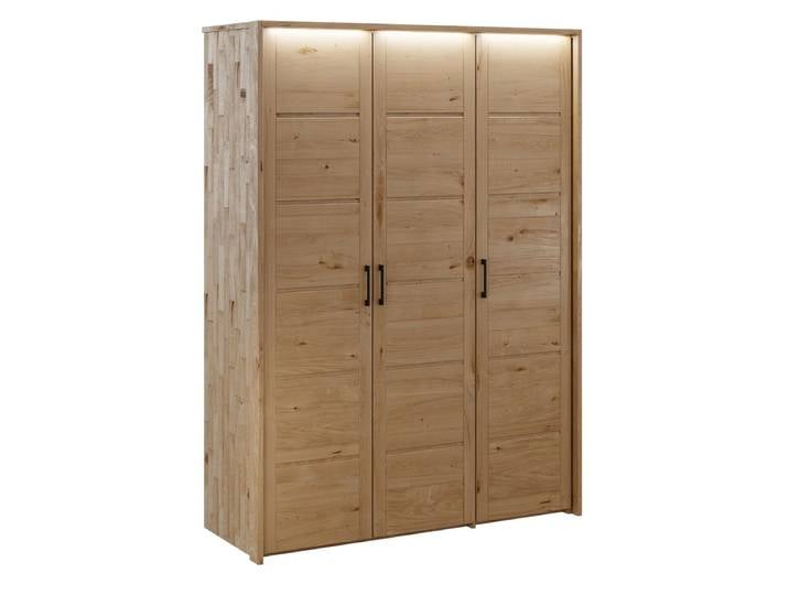 Kleiderschrank 143cm 3-trg. 'Meran' Wildeiche massiv geölt