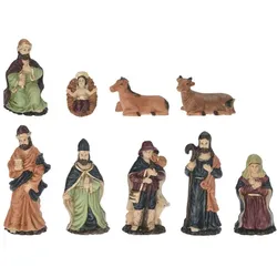 WellHome - 9er Set Krippenfiguren mit realistischen Details und verschiedenen Größen