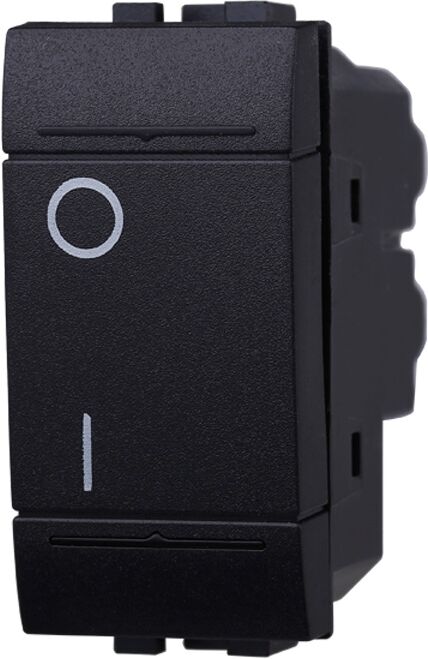 Ettroit Ln0402 Interruttore Bipolare 0-1 16a Compatibile Bticino Living Colore Nero